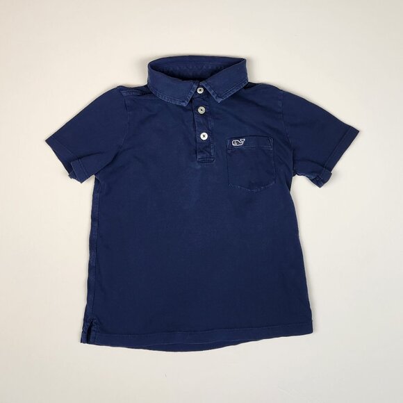 Vineyard Vines Navy Blue Soft Lightweight Short Sleeve Pocket Polo Shirt sz 6 - Picture 1 of 8